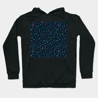 Rainbow Raindrops at Midnight Hoodie